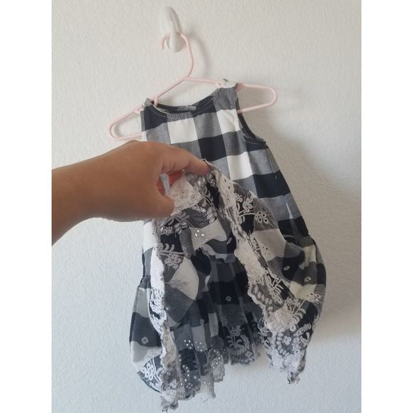 Pastourelle By Pippa & Julie Toddler Girls Gingham Black & White Dress - Picture 4 of 6